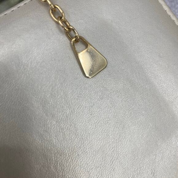 DONALD J PLINER Tan & Gold Suede Crossbody Purse Hammered Silver Hearts RARE - Picture 11 of 12